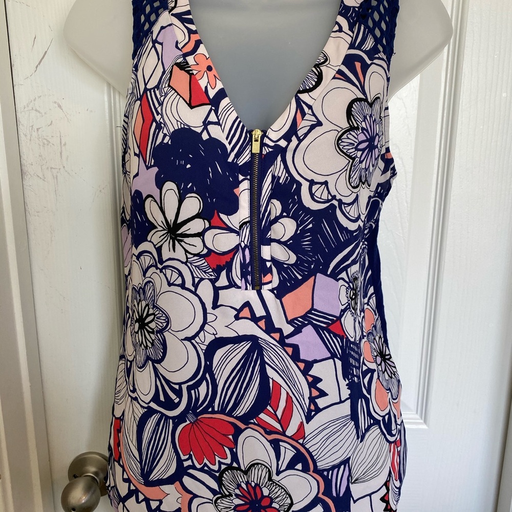 Express Blue floral blouse